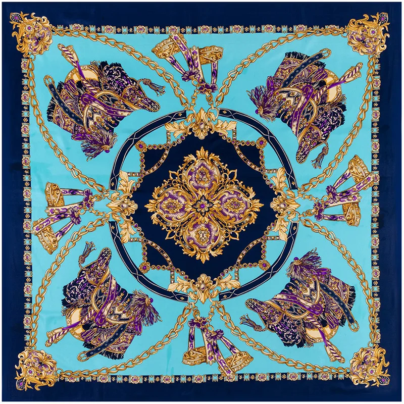 100% Silk Scarf Women Large Shawls Saddle Chain Stoles Square Bandana Luxury Kerchief Hijab Scarf Female Foulards 130CM
100% Silk Scarf Women Large Shawls Saddle Chain Stoles Square Bandana Luxury Kerchief Hijab Scarf Female Foulards 130CM