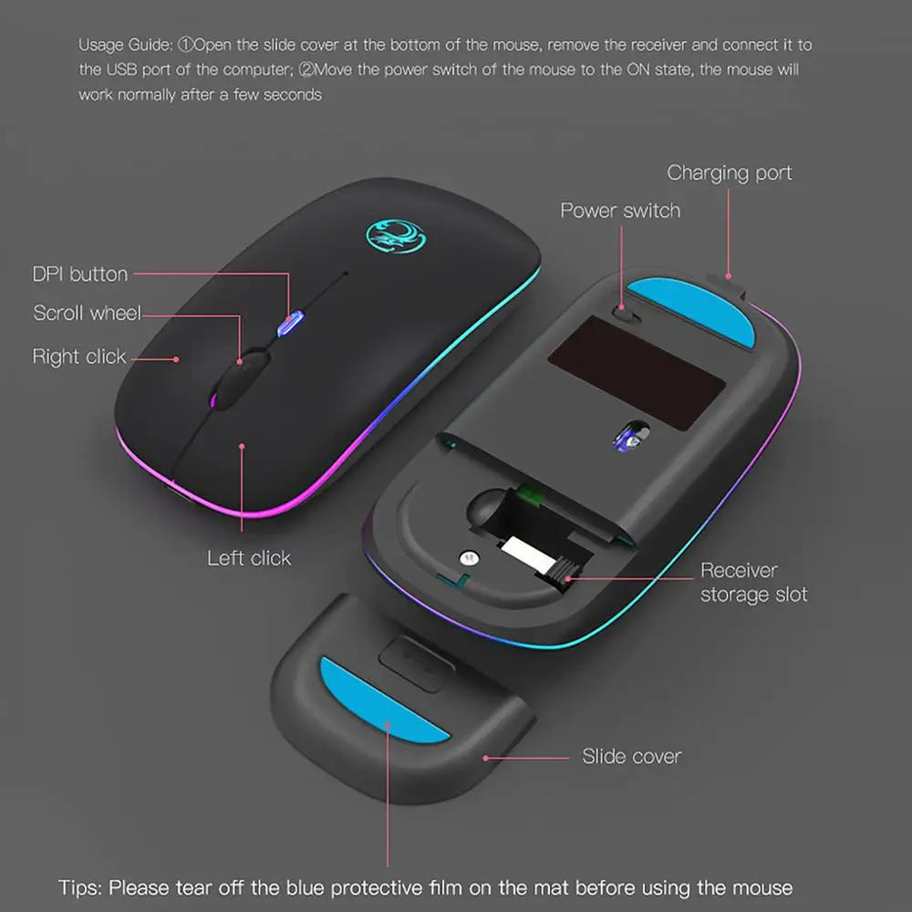 USB Optical Wireless Computer Mouse 1600 DPI Slim Ergonomic Mouse 2.4G LED Backlight Gaming Mouse Rechargeab Silent RGB Mause
USB Optical Wireless Computer Mouse 1600 DPI Slim Ergonomic Mouse 2.4G LED Backlight Gaming Mouse Rechargeab Silent RGB Mause
