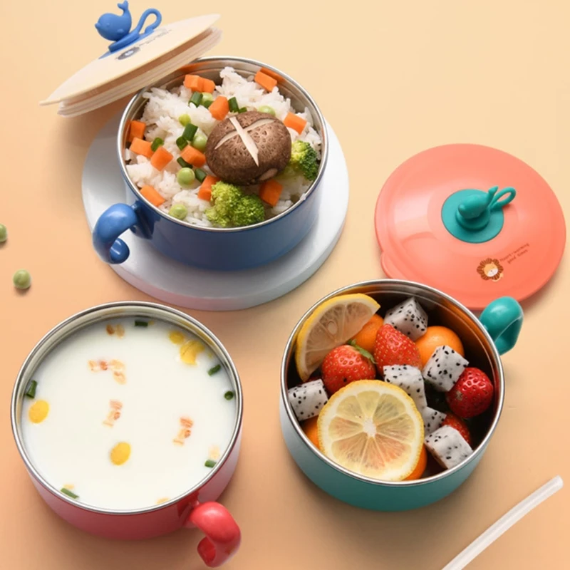 260ml Baby Stainless Steel Straw Insulation Bowl Kids Children Tableware Food Box with Lid Kids Dish Feeding Plate Utensils
260ml Baby Stainless Steel Straw Insulation Bowl Kids Children Tableware Food Box with Lid Kids Dish Feeding Plate Utensils