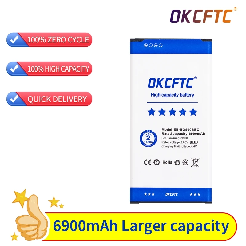 OKCFTC Original Replacement Battery EB-BG900BBE For Galaxy S5 G900M G9008V G900S G900F 9006V 9006W 9008W EB-BG900BBC /BBU
OKCFTC Original Replacement Battery EB-BG900BBE For Galaxy S5 G900M G9008V G900S G900F 9006V 9006W 9008W EB-BG900BBC /BBU