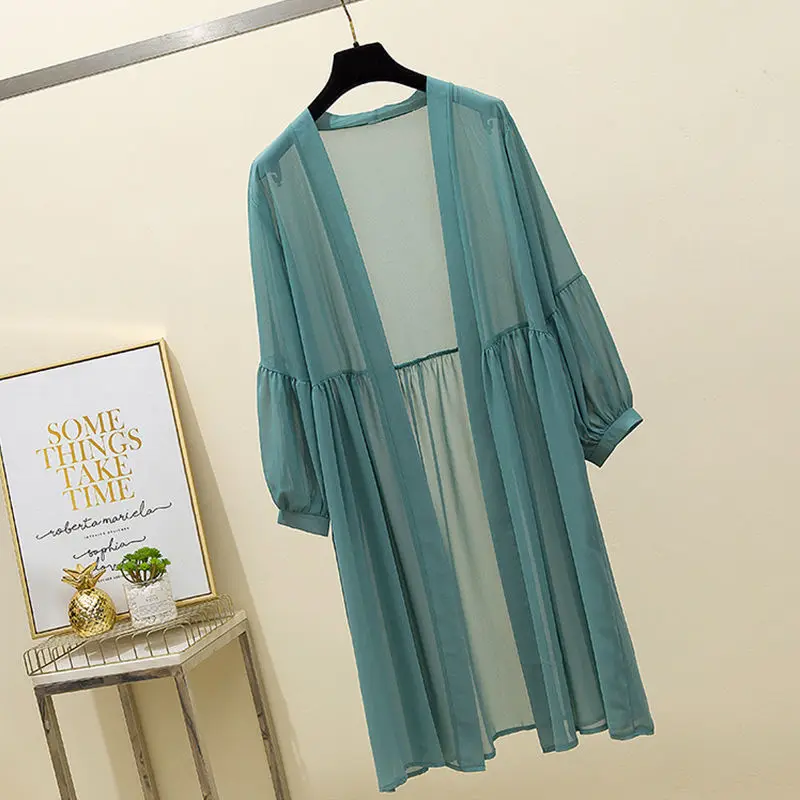 Geskeey 2021 Lantern Sleeve Long Blouses Kimono Cardigan Holiday Beach Outwear Women Summer Tops Sexy Perspective Clothes Shirts
Geskeey 2021 Lantern Sleeve Long Blouses Kimono Cardigan Holiday Beach Outwear Women Summer Tops Sexy Perspective Clothes Shirts