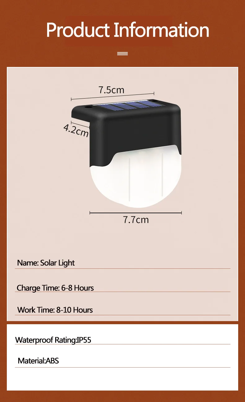 Garden Decoration Stepstair Solar Light Garden Waterproof Balcony Wall Lamp Outdoor Lampy Solor Lights Outdoor Solar Lamp
Garden Decoration Stepstair Solar Light Garden Waterproof Balcony Wall Lamp Outdoor Lampy Solor Lights Outdoor Solar Lamp