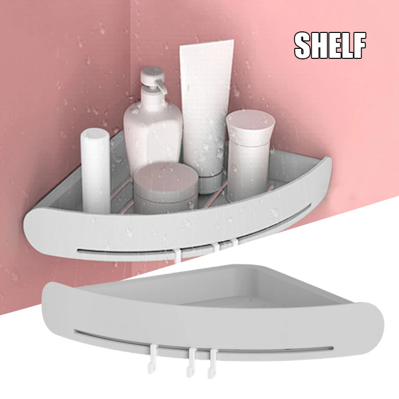 Bathroom Organizer Wall Mounted Punch-Free Corner Shampoo Shower Storage Holder with 3 Hooks for Kitchen Bathroom HANW88
Bathroom Organizer Wall Mounted Punch-Free Corner Shampoo Shower Storage Holder with 3 Hooks for Kitchen Bathroom HANW88