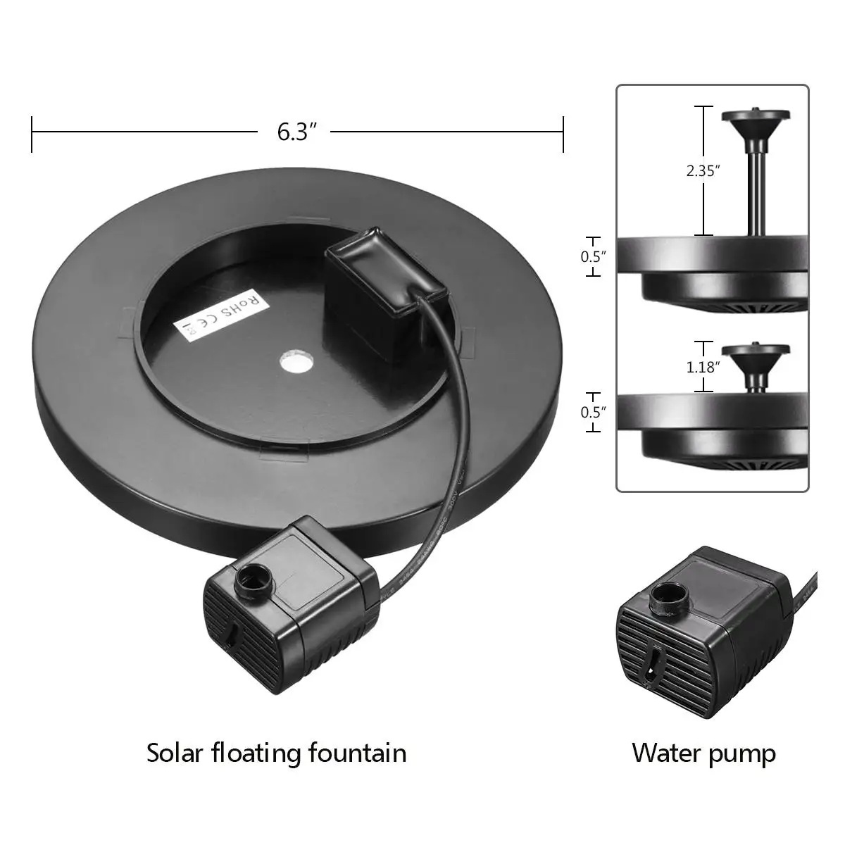 180L Solar Power Fountain Garden Fountain Solar Water Pump Solar Panels Floating Water Pump Watering Systerm Garden Decoration
180L Solar Power Fountain Garden Fountain Solar Water Pump Solar Panels Floating Water Pump Watering Systerm Garden Decoration