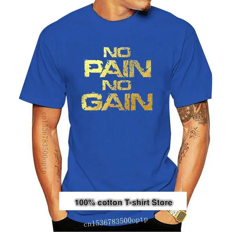 Camiseta de moda para hombre y mujer, camisa divertida negra de lámina dorada sin dolor y sin ganancia, novedad
Camiseta de moda para hombre y mujer, camisa divertida negra de lámina dorada sin dolor y sin ganancia, novedad