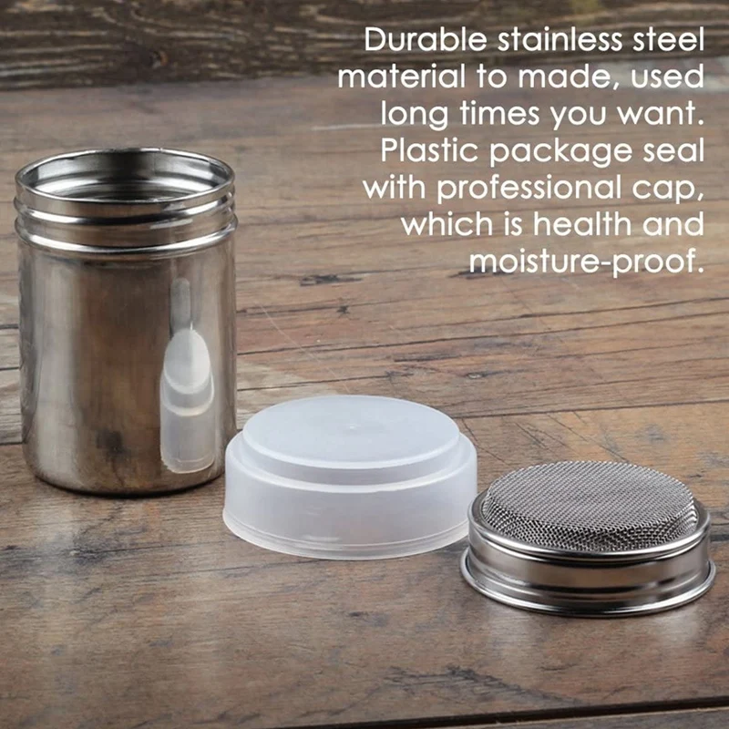 2 Pieces Stainless Steel Dredders and Coffee Cinnamon Power Powder Shaker Can with Hole or Lid
2 Pieces Stainless Steel Dredders and Coffee Cinnamon Power Powder Shaker Can with Hole or Lid