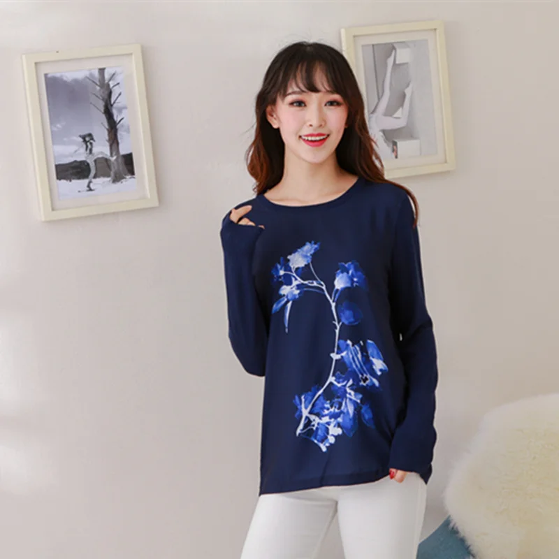 Women Spring Loose T-Shirts O-Neck Printed Floral Bottoming Long Sleeve Casual Soft Triko Tops Tees
Women Spring Loose T-Shirts O-Neck Printed Floral Bottoming Long Sleeve Casual Soft Triko Tops Tees
