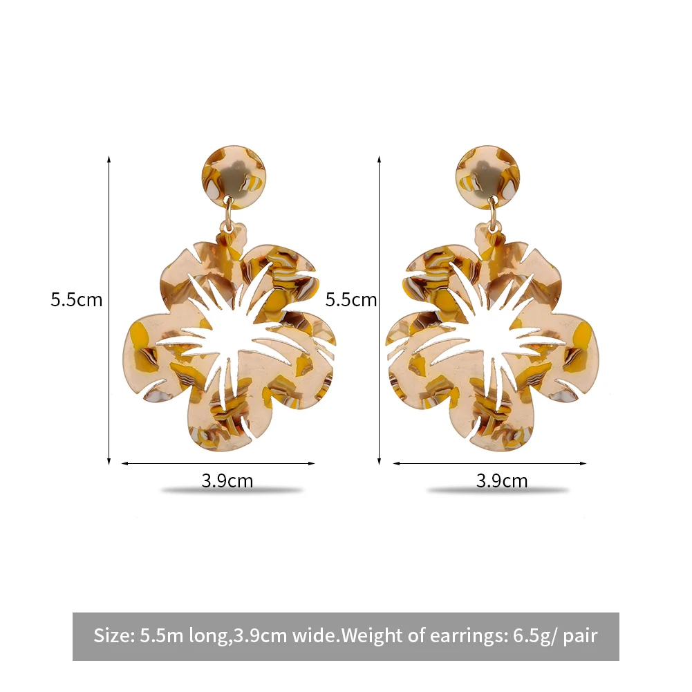 Cring Coco Plumeria Flower Earring Fashion Acrylic Drop Round Earrings Dangle Earing 2021 New Arrivals Popular Gifts for Women | Украшения