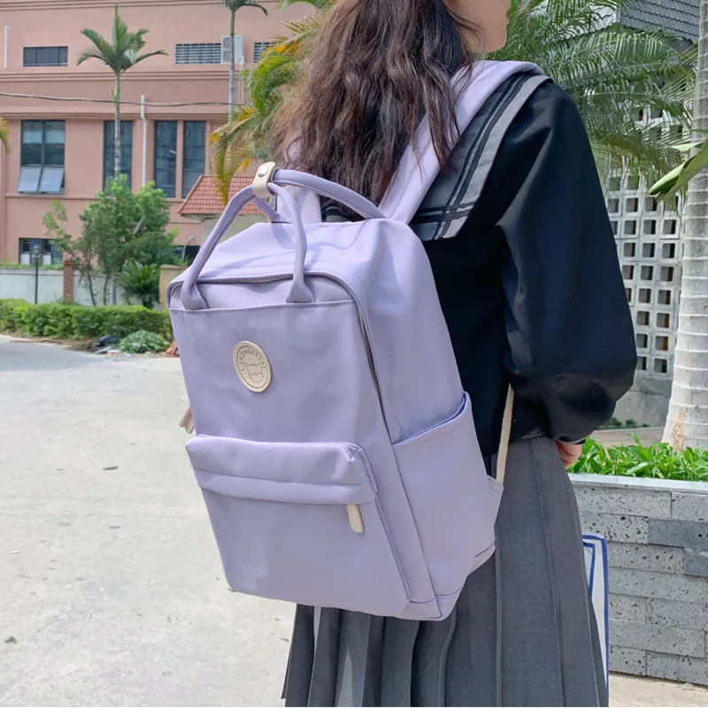 Simple Casual Backpack Female Sweet And Cute Solid Color Large-capacity Student Macaron Schoolbag 2021 New
Simple Casual Backpack Female Sweet And Cute Solid Color Large-capacity Student Macaron Schoolbag 2021 New