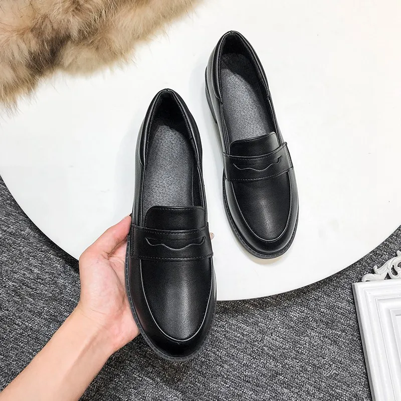Plus Size Flats Shoes Woman Solid Black Leather Oxfords Women Shoes Slip on Ladies Shoes Lips Square Low Heels Platform Shoes
Plus Size Flats Shoes Woman Solid Black Leather Oxfords Women Shoes Slip on Ladies Shoes Lips Square Low Heels Platform Shoes