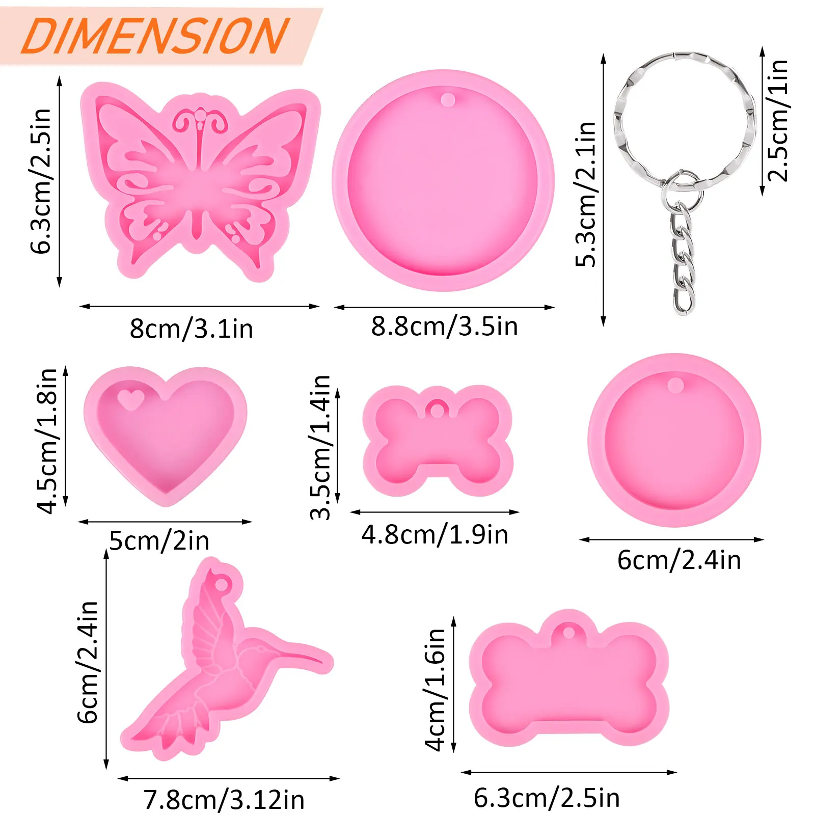 7Pcs Silicone Keychain Molds with 15Pcs Key Rings, 2 Round Molds Sleutelhanger Sieraden Hanger Resin Mold Handgemaakte Kunst
7Pcs Silicone Keychain Molds with 15Pcs Key Rings, 2 Round Molds Sleutelhanger Sieraden Hanger Resin Mold Handgemaakte Kunst