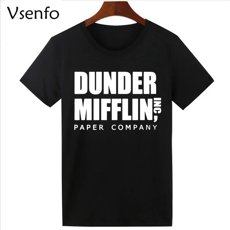 Vsenfo Company Мужская футболка с коротким рукавом Офисная телешоу Dunder Mifflin бумажная