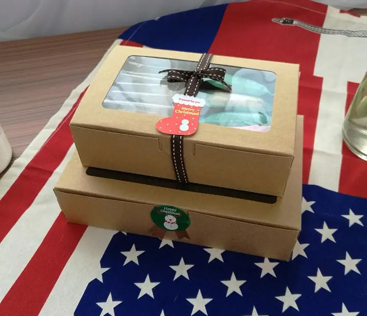 Brown Kraft Paper Box With Window Gift Box Packaging Cookie Macaron Box Wedding Gift Box 18*12*5cm/21*15*6cm SN1995 
Brown Kraft Paper Box With Window Gift Box Packaging Cookie Macaron Box Wedding Gift Box 18*12*5cm/21*15*6cm SN1995