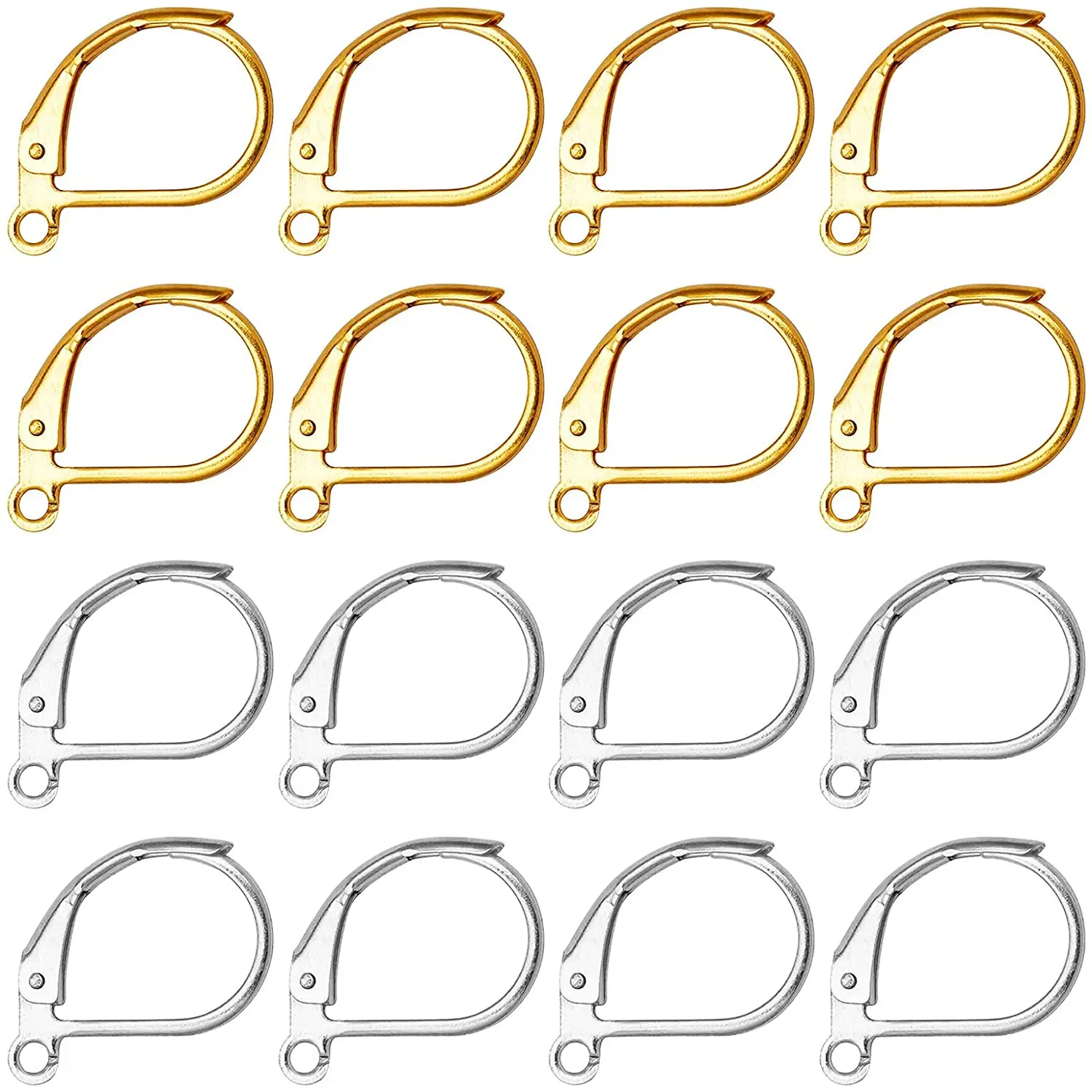 20pcs/lot 15*10mm Gold Silver Color French Lever Earring Hooks Wire Settings Base Hoops Earrings For DIY Jewelry Making Supplies | Украшения