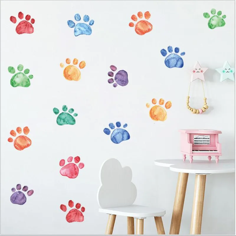 Cartoon Color Dog Feet Wall Stickers For Children's Bedroom Wall Beautification Decorative Waterproof Decals 30*60CM 
Cartoon Color Dog Feet Wall Stickers For Children's Bedroom Wall Beautification Decorative Waterproof Decals 30*60CM