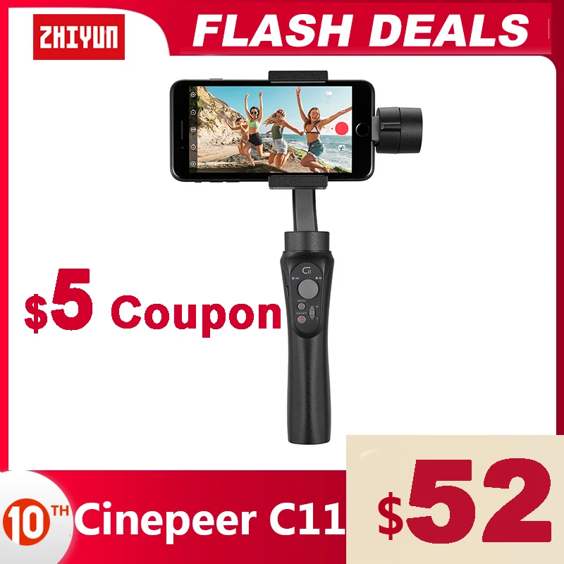 

ZHIYUN Official CINEPEER C11 3-Axis Phone Gimbal Handheld Stabilizers Vlog Smartphone for iPhone 11 12 XS Huawei Xiaomi Samsung