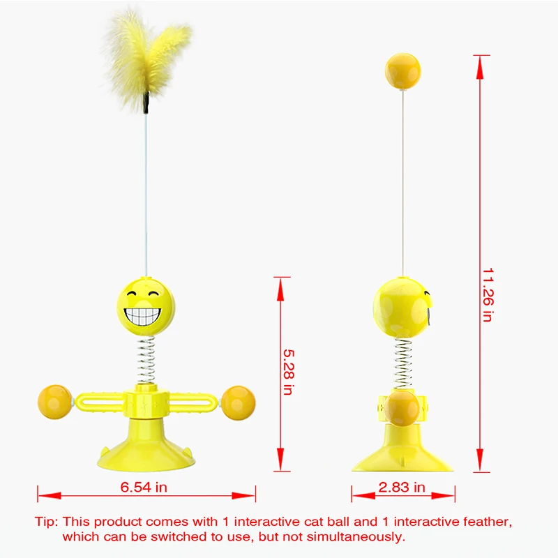 Pet Cat Toys Spinning Ball Feather 360 Free Rotating Cat Club Attract Cat's Interest Yellow Appearance High Elastic Spring
Pet Cat Toys Spinning Ball Feather 360 Free Rotating Cat Club Attract Cat's Interest Yellow Appearance High Elastic Spring