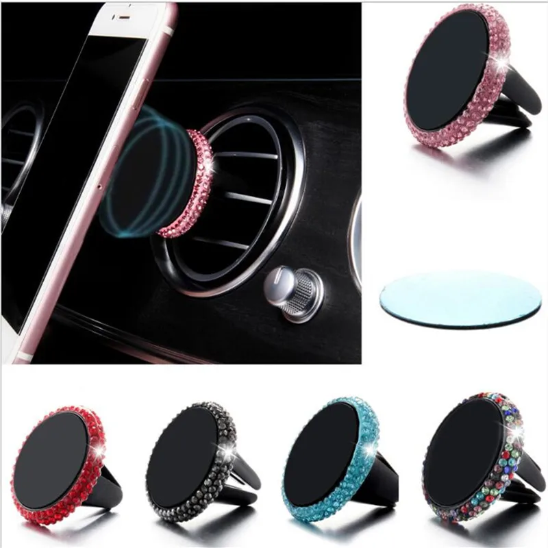 New diamond-studded car air outlet magnet holder Cross-bord creative magnetic Suction cup Colorful mobile phone holder
New diamond-studded car air outlet magnet holder Cross-bord creative magnetic Suction cup Colorful mobile phone holder