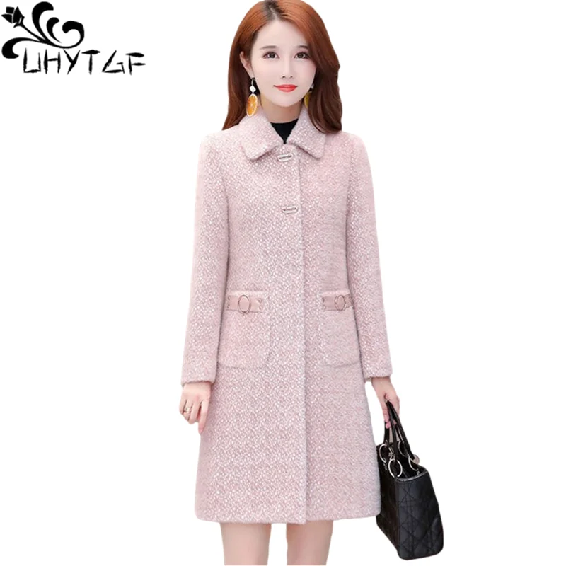 UHYTGF Women's Jacket Imitation Mink Fleece Casual Warm Autumn Winter Woolen Coat Fashion Pocket Elegant Female Outerwear 1427
UHYTGF Women's Jacket Imitation Mink Fleece Casual Warm Autumn Winter Woolen Coat Fashion Pocket Elegant Female Outerwear 1427