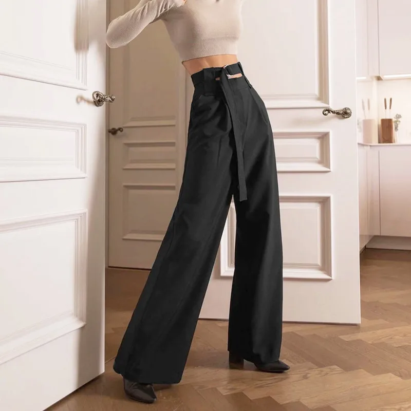 2021 Spring Loose High Waist Women Pant Elegant Streetwear Casual Fashion Straight Trousers With Belt Female All-match Long Pant
2021 Spring Loose High Waist Women Pant Elegant Streetwear Casual Fashion Straight Trousers With Belt Female All-match Long Pant