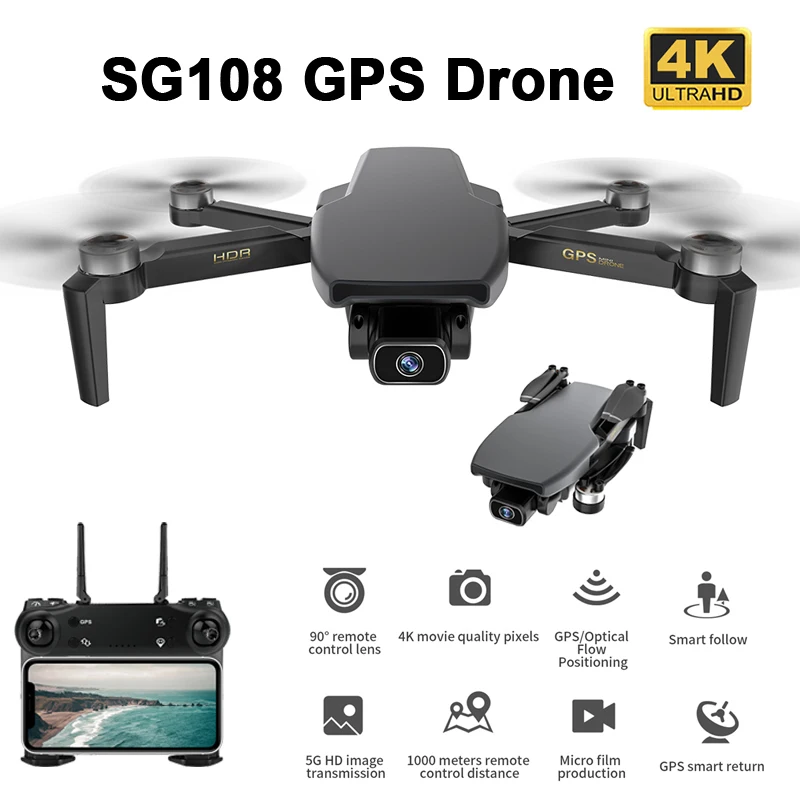 CYMARC SG108 GPS Drone 5G WiFi FPV 4K HD Dual Camera Optical Flow Brushless RC Quadcopter 25 min Flight time Dron VS XS818 EX5
CYMARC SG108 GPS Drone 5G WiFi FPV 4K HD Dual Camera Optical Flow Brushless RC Quadcopter 25 min Flight time Dron VS XS818 EX5