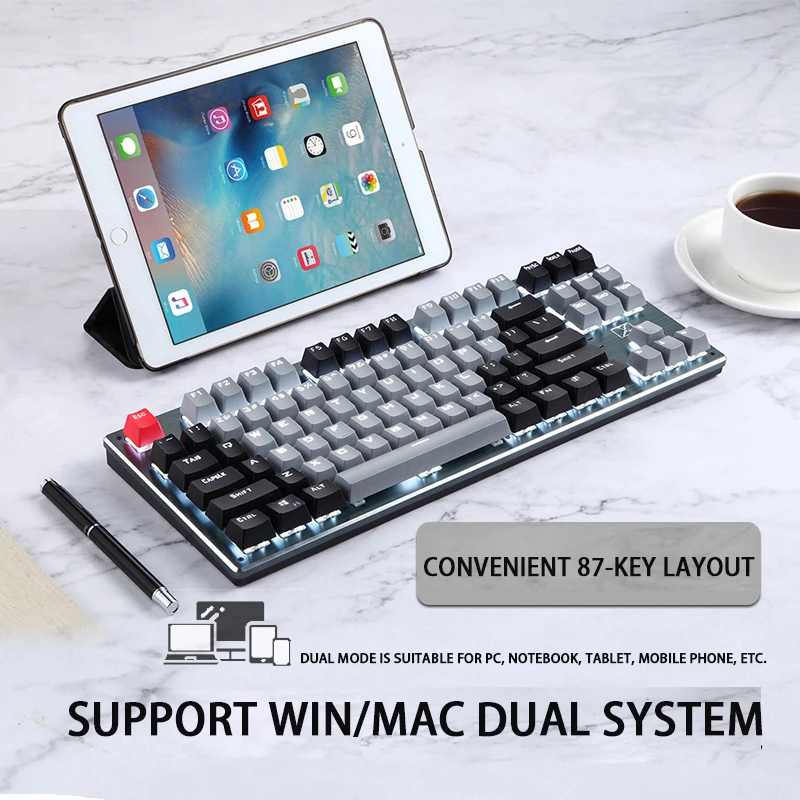 87 Key Bluetooth Mechanical Keyboard Wired/wireless Bluetooth Three Mode Tablet Mobile Phone Computer Game Accessories Keyboards
87 Key Bluetooth Mechanical Keyboard Wired/wireless Bluetooth Three Mode Tablet Mobile Phone Computer Game Accessories Keyboards