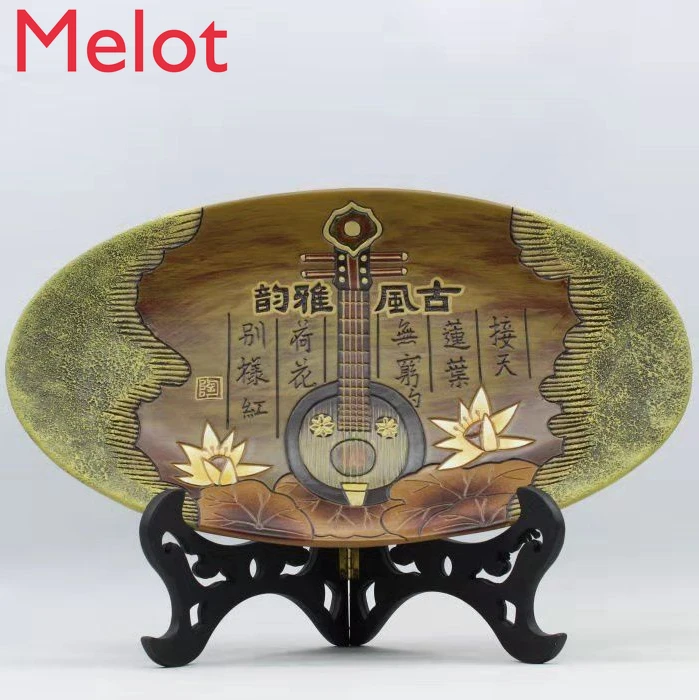 Ceramic Decorative Plate Living Room Crafts Chinese Style Entrance Tea Cake Rack Imitation Wood Ornaments
Ceramic Decorative Plate Living Room Crafts Chinese Style Entrance Tea Cake Rack Imitation Wood Ornaments