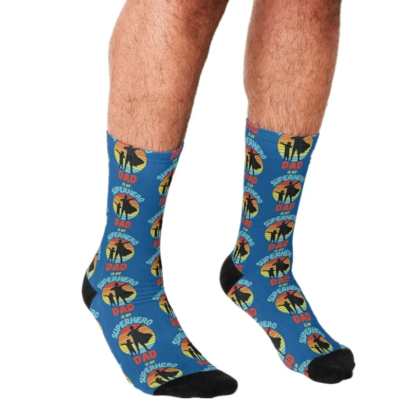 Funny Father's day Men's socks Dad is my superhero Printed rock hip hop Men Happy Socks boys street style Crazy Socks for men
Funny Father's day Men's socks Dad is my superhero Printed rock hip hop Men Happy Socks boys street style Crazy Socks for men