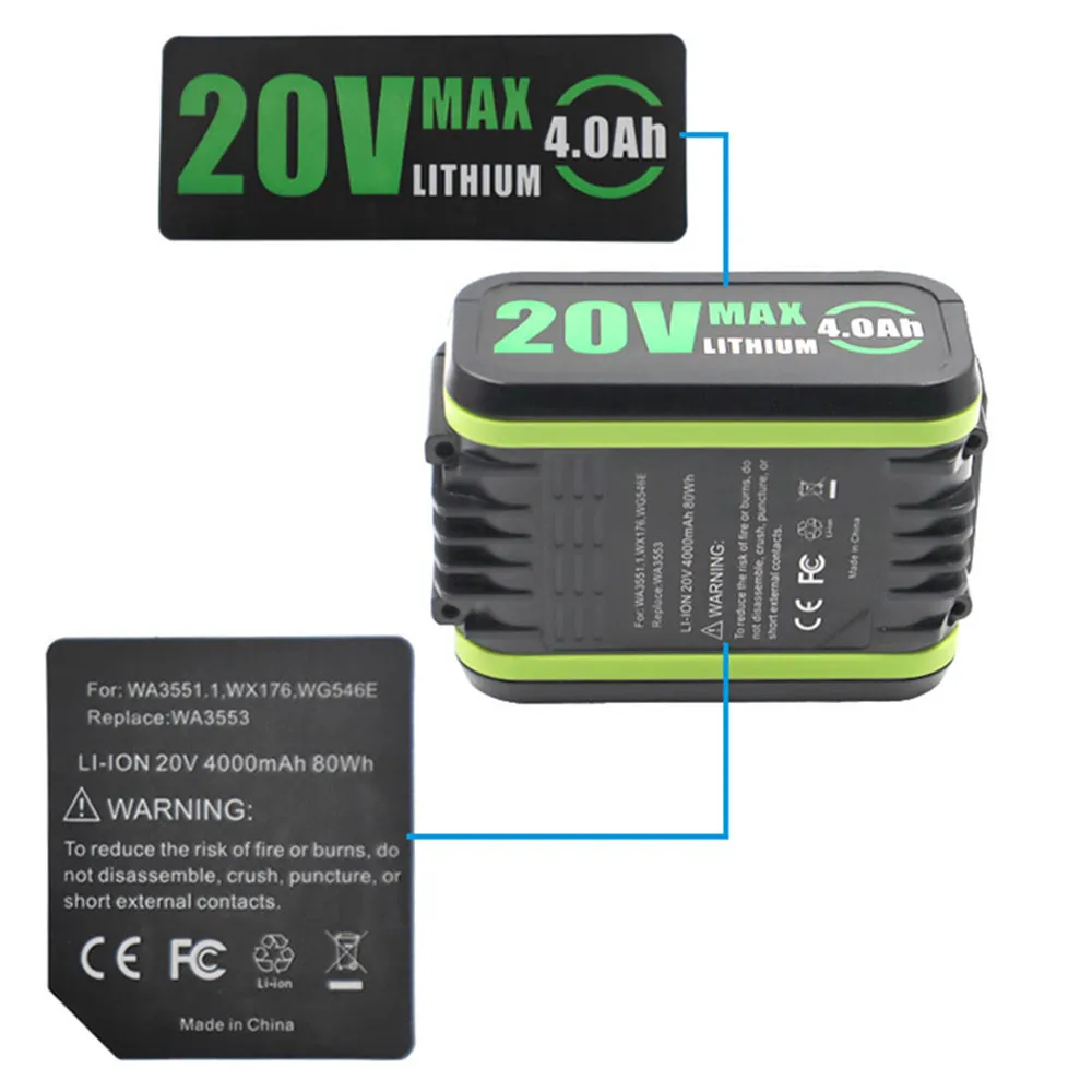 for Wackers WA3596 WA3595 Battery Label 20V 4.0Ah Lithium Battery Stickers 10 Pcs
for Wackers WA3596 WA3595 Battery Label 20V 4.0Ah Lithium Battery Stickers 10 Pcs