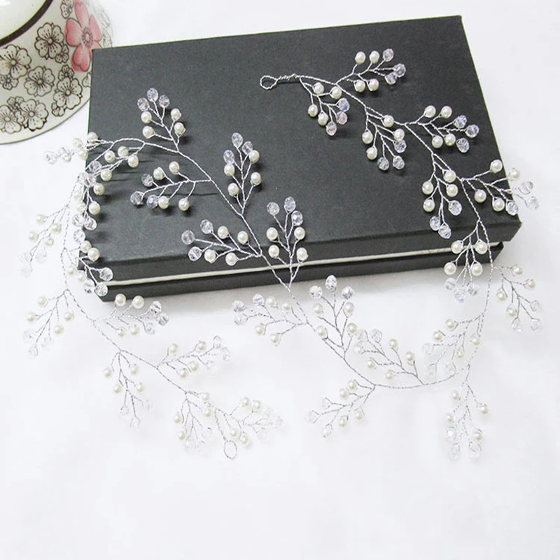 Handmade Crystal Bead Hair Jewelry Pearl Wedding Headbands Ribbon Beaded Women Hairband Bridal Hairpiece Bride Hair Accessories 
Handmade Crystal Bead Hair Jewelry Pearl Wedding Headbands Ribbon Beaded Women Hairband Bridal Hairpiece Bride Hair Accessories