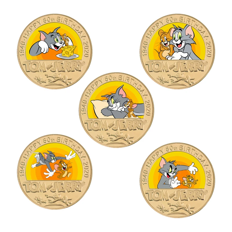 Anime Cartoon Tom Cat and Jerry Mouse Gold Plated Commemoative Coin Collectibles in Coin Holder Challenge Coin Gift for Children
Anime Cartoon Tom Cat and Jerry Mouse Gold Plated Commemoative Coin Collectibles in Coin Holder Challenge Coin Gift for Children