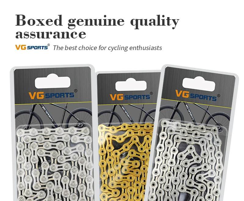VG Sports 8 9 10 11 speed Bicycle chain silver bike chain half full hollow mountain road bike chains ultralight 116L gold 2020
VG Sports 8 9 10 11 speed Bicycle chain silver bike chain half full hollow mountain road bike chains ultralight 116L gold 2020