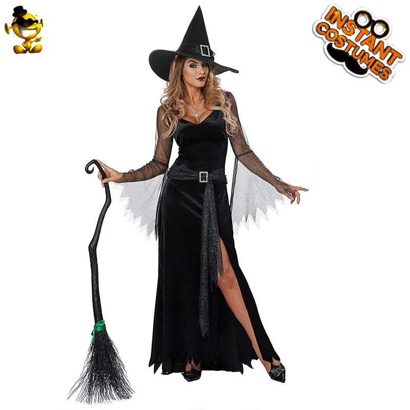 Halloween Party Women Sexy Witch Dress Cosplay Black Lady's Witch Wizard Dress Costume
Halloween Party Women Sexy Witch Dress Cosplay Black Lady's Witch Wizard Dress Costume