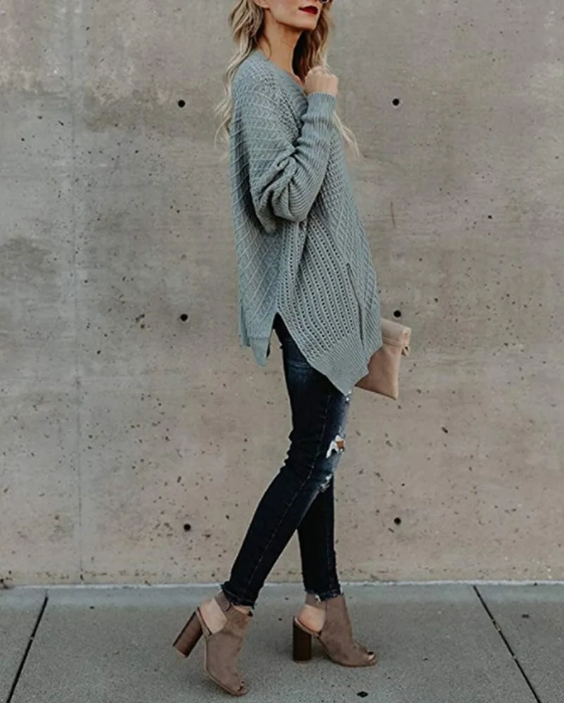 2021 Autumn and Winter Women's Sweater Knitted Women's Solid Color Sweater Irregular Zipper Decoration Loose Casual Pullover
2021 Autumn and Winter Women's Sweater Knitted Women's Solid Color Sweater Irregular Zipper Decoration Loose Casual Pullover