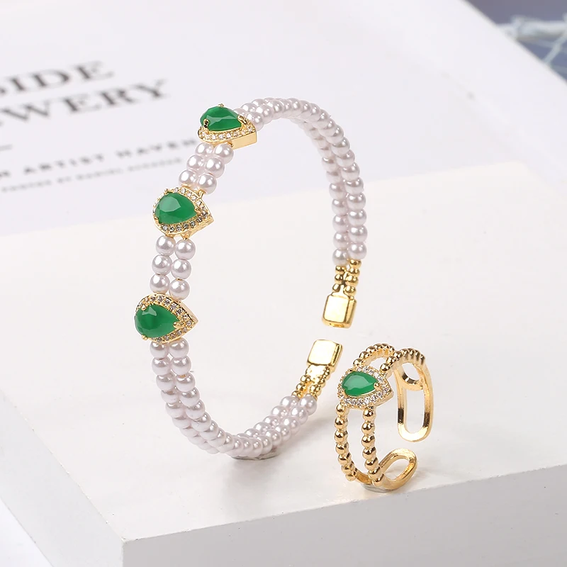 2021 Ladies Fashion Bracelets and Rings 2 Piece Set Water Drop Design Cuff Bracelet Exquisite Luxury Jewelry
2021 Ladies Fashion Bracelets and Rings 2 Piece Set Water Drop Design Cuff Bracelet Exquisite Luxury Jewelry