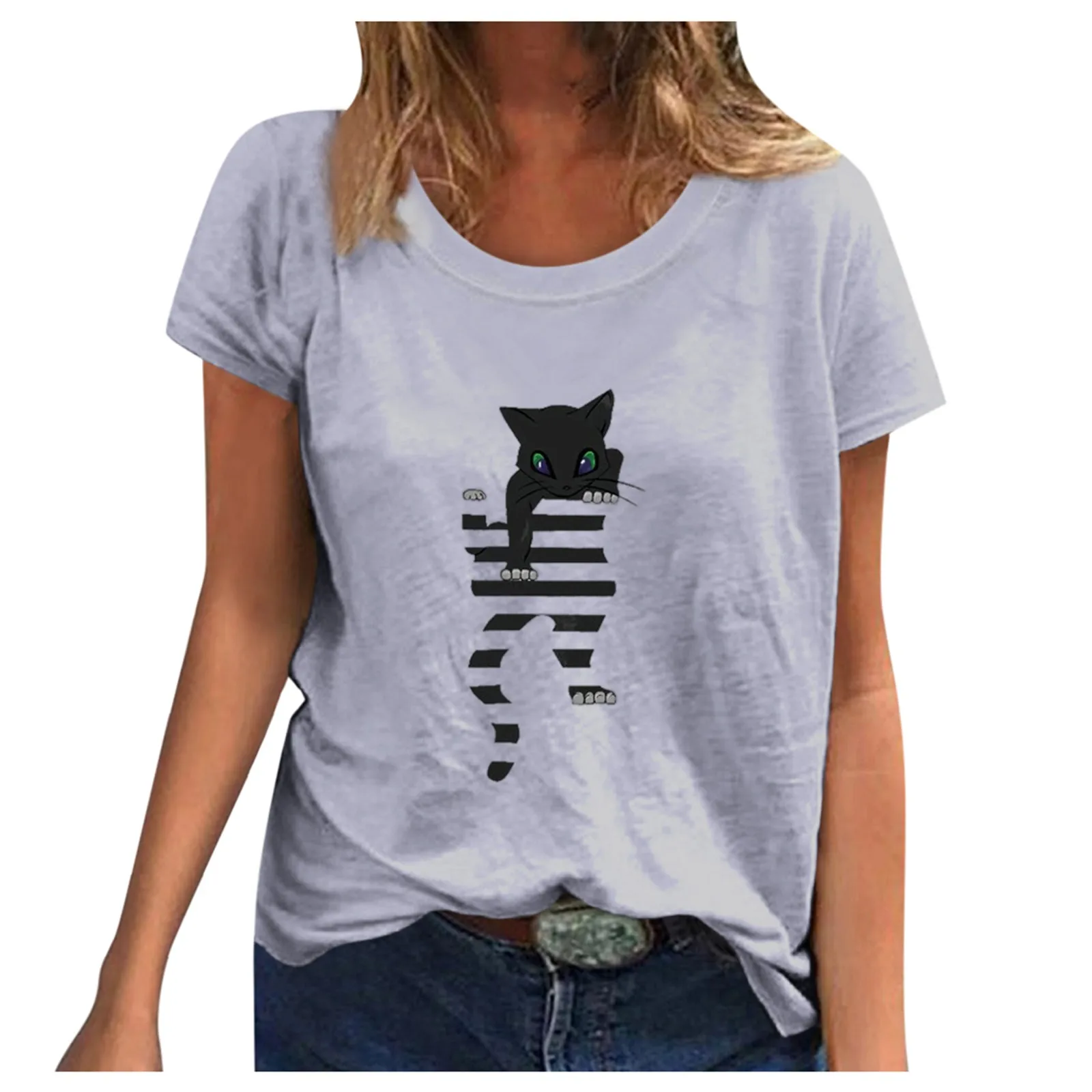 Модные женские туфли с принтом кота футболки размера плюс S-3XL повседневные свободные футболки с коротким рукавом и изображением сердца, топ...
Модные женские туфли с принтом кота футболки размера плюс S-3XL повседневные свободные футболки с коротким рукавом и изображением сердца, топ...