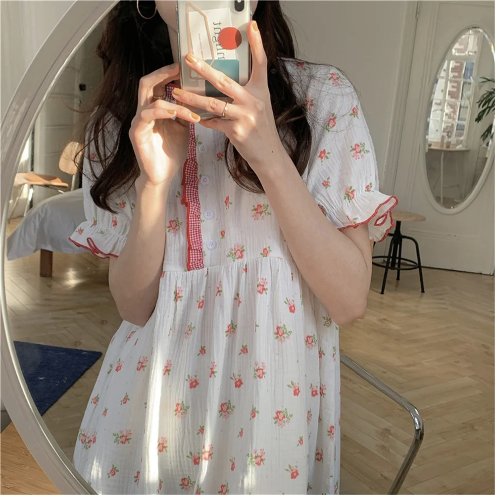 Alien Kitty Chic Soft Princess Girls Sweet Summer Casual Nightdress 2021 Hot Women New Sleepwear Florals Cotton Homewear Dress
Alien Kitty Chic Soft Princess Girls Sweet Summer Casual Nightdress 2021 Hot Women New Sleepwear Florals Cotton Homewear Dress