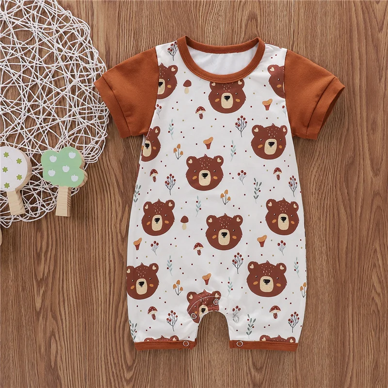 Summer Jumpsuit Unisex Infant Newborn Baby Casual Clothes Round Neck Short Sleeve Cartoon Bear Printing Short Romper 0-18M
Summer Jumpsuit Unisex Infant Newborn Baby Casual Clothes Round Neck Short Sleeve Cartoon Bear Printing Short Romper 0-18M