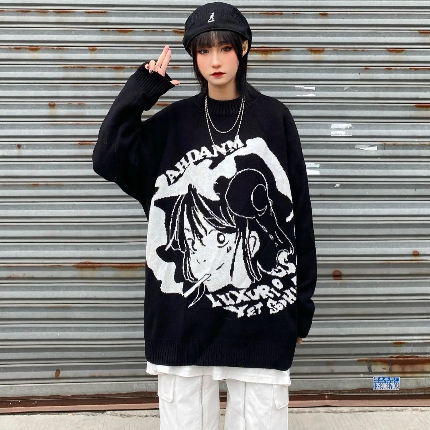 Autumn Japanese cartoon anime girl pullover round neck loose knit sweater retro couple sweater lazy wild
Autumn Japanese cartoon anime girl pullover round neck loose knit sweater retro couple sweater lazy wild