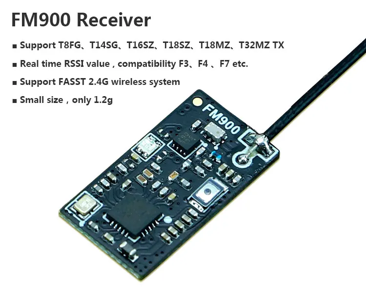 LDARC X-BOSS FM900 мини Reveiver совместимая Futaba FASST 2 4G беспроводной системы в режиме