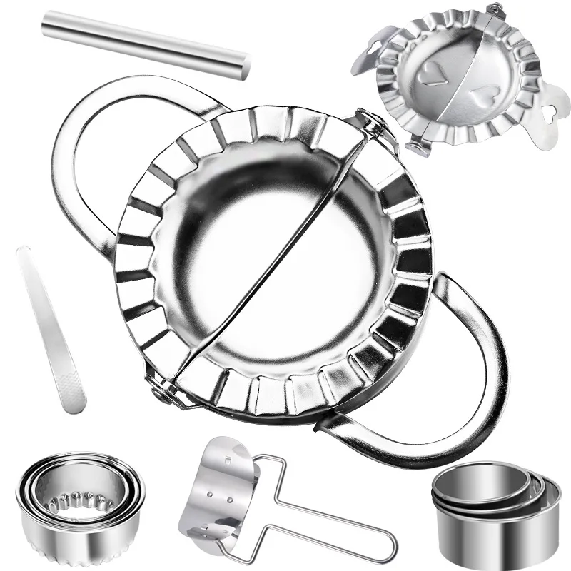 Easy DIY Stainless Steel Dumpling Mold Set 11 pcs Dough Presser Cusine Tools Set Cutter Kitchen Gadgets Jiaozi Maker Mold
Easy DIY Stainless Steel Dumpling Mold Set 11 pcs Dough Presser Cusine Tools Set Cutter Kitchen Gadgets Jiaozi Maker Mold