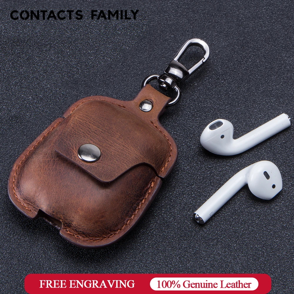 Genuine Leather Case For Funda Airpods 2 / 1 case Bluetooth Wireless Earphone Protective Cover Charging Box with Key Chain
Genuine Leather Case For Funda Airpods 2 / 1 case Bluetooth Wireless Earphone Protective Cover Charging Box with Key Chain