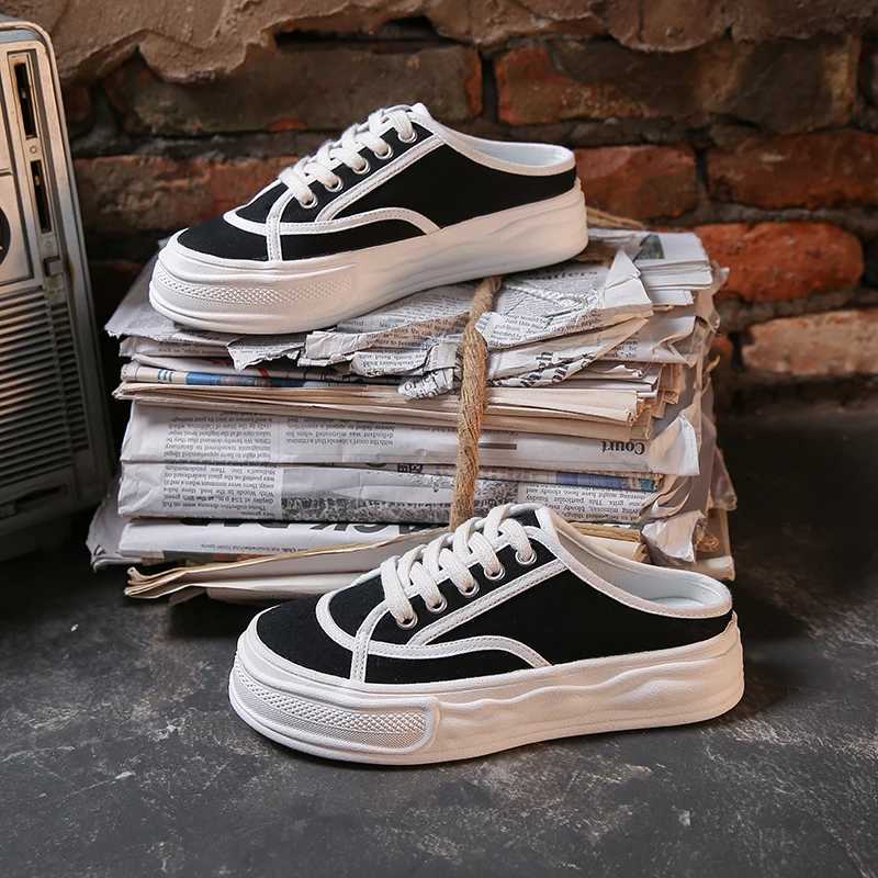2021 summer new fashion half trailer canvas shoes women's Hong Kong Style comfortable lazy shoes Korean style student shoes
2021 summer new fashion half trailer canvas shoes women's Hong Kong Style comfortable lazy shoes Korean style student shoes