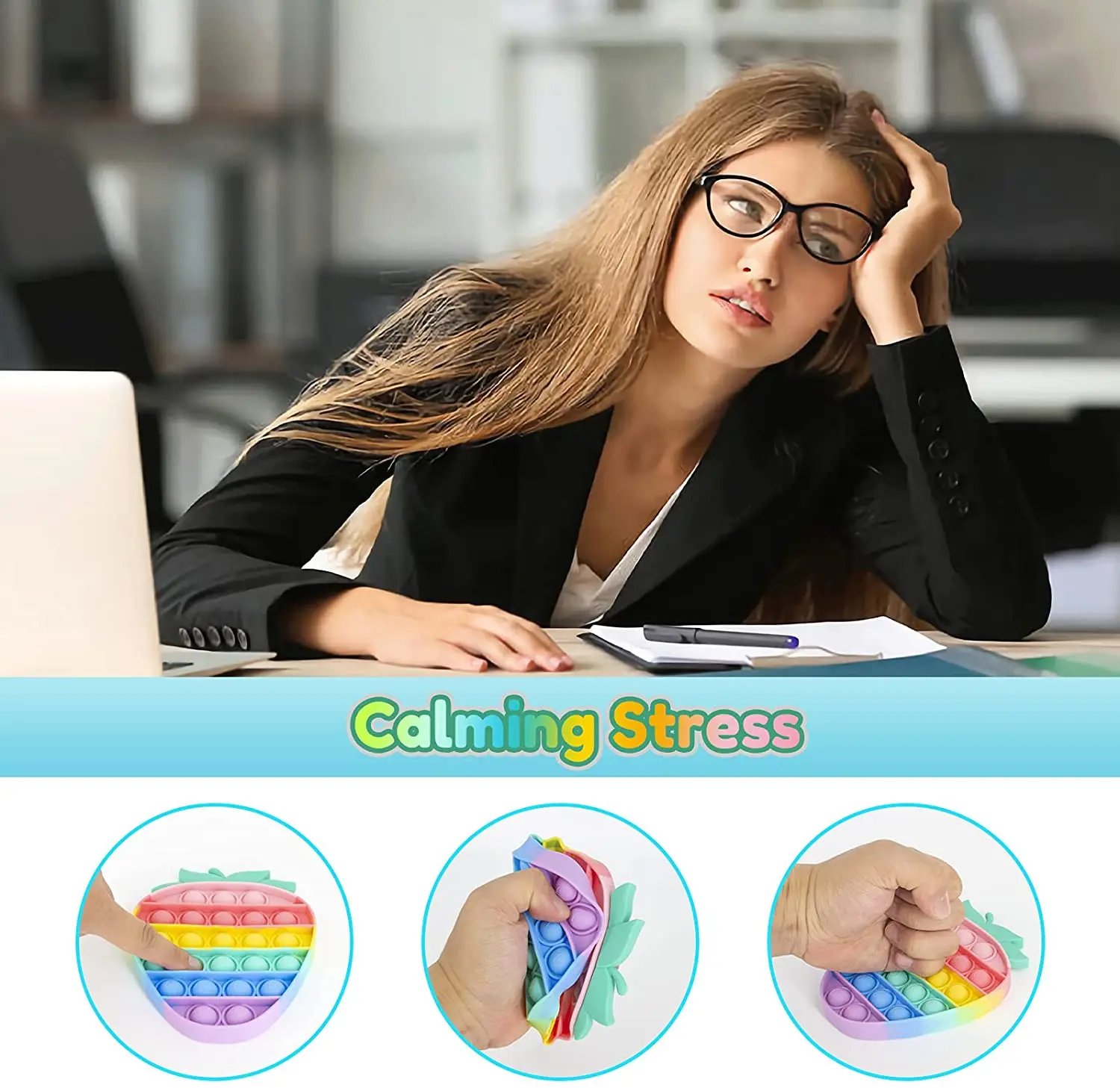 2 Pcs Rainbow Fruit Push Bubble Popping Its Bubble Sensory Fidget Toy Autism Special Learning Food Grade Silicone Anxiety Relief
2 Pcs Rainbow Fruit Push Bubble Popping Its Bubble Sensory Fidget Toy Autism Special Learning Food Grade Silicone Anxiety Relief
