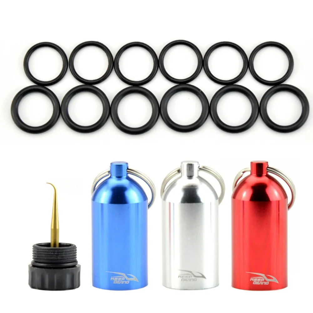 Diving Cylinder Valve Sealing Ring Set Mini Aluminum Scuba Diving Tank With 12 O Rings With Brass Pick Dive Key Chain Snorkeling
Diving Cylinder Valve Sealing Ring Set Mini Aluminum Scuba Diving Tank With 12 O Rings With Brass Pick Dive Key Chain Snorkeling