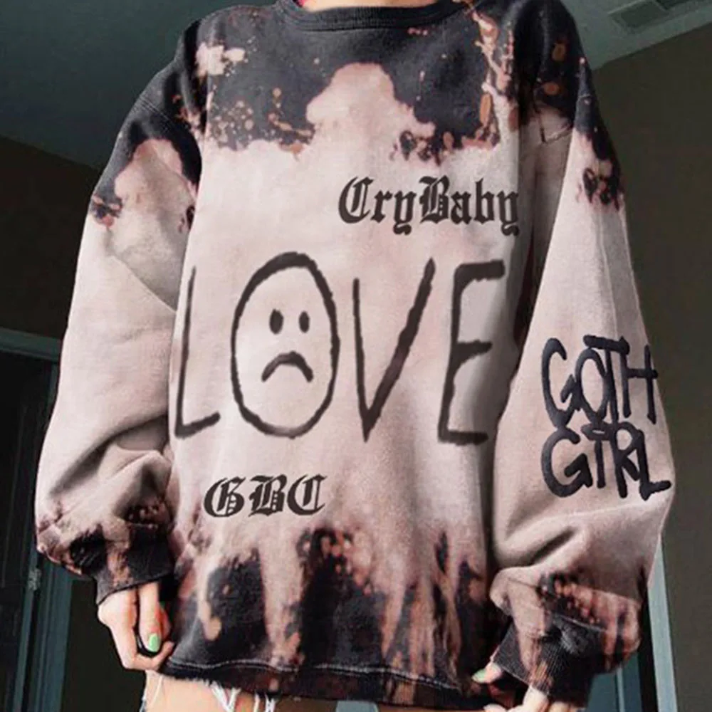 New Women Fashion Hoodie Casual Long Sleeve Round Neck Loose Pullover Letter Printing Tie Dye Autumn Winter Hoodie For Lady
New Women Fashion Hoodie Casual Long Sleeve Round Neck Loose Pullover Letter Printing Tie Dye Autumn Winter Hoodie For Lady