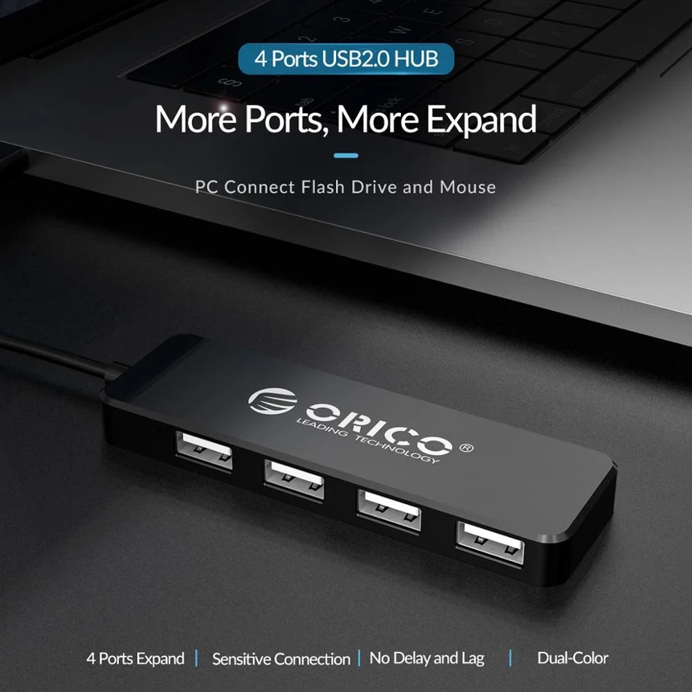 

Usb-хаб ORICO FL01 4 Порты и разъёмы USB 2,0 разветвитель OTG адаптер для ноутбука Настольный компьютер для ПК