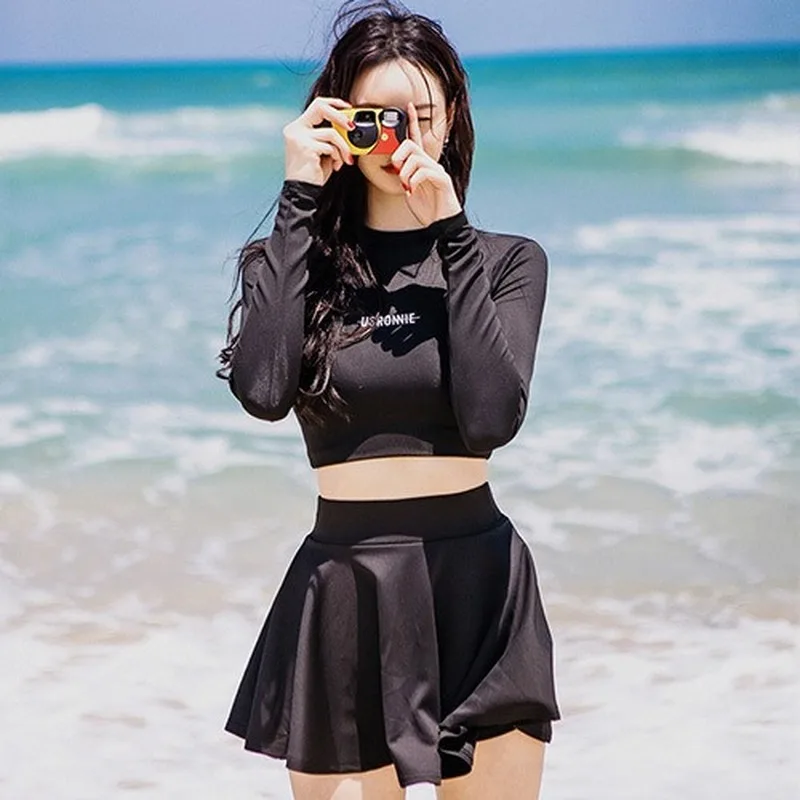Sun Uv Proof Swimsuit Tankini Swimsuits Women Long Sleeve Bathing Suit High Waist Split Skirt Slim Black Swimsuit Swimwear Women
Sun Uv Proof Swimsuit Tankini Swimsuits Women Long Sleeve Bathing Suit High Waist Split Skirt Slim Black Swimsuit Swimwear Women