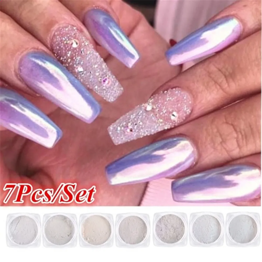 7Pcs/Set Chrome Nail Pearl Powder Shell Glitter Pigment Dazzling DIY Laser Dust Powder Nail Art Dust Decorations Manicure Set
7Pcs/Set Chrome Nail Pearl Powder Shell Glitter Pigment Dazzling DIY Laser Dust Powder Nail Art Dust Decorations Manicure Set