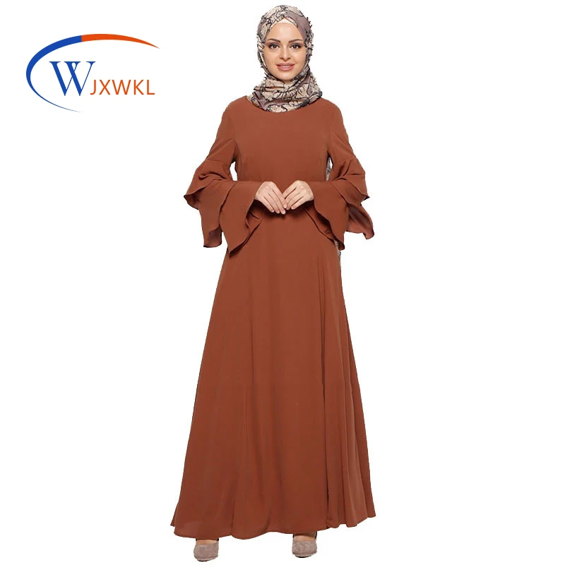 WJXWKL 2021 Plus Size Islamic Kaftan Dubai Robe Women's Round Neck Ruffle Sleeve Dress Arab Muslim Middle East Maxi Dress
WJXWKL 2021 Plus Size Islamic Kaftan Dubai Robe Women's Round Neck Ruffle Sleeve Dress Arab Muslim Middle East Maxi Dress
